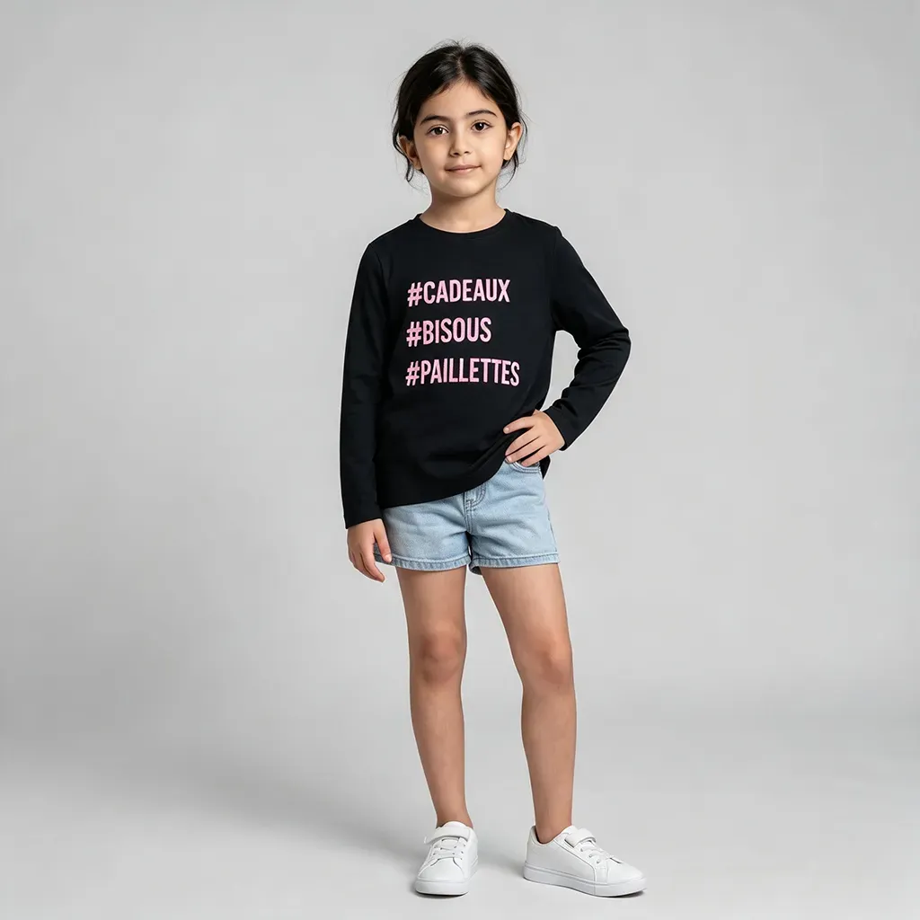 Girls' winter casual t shirts Imported brand