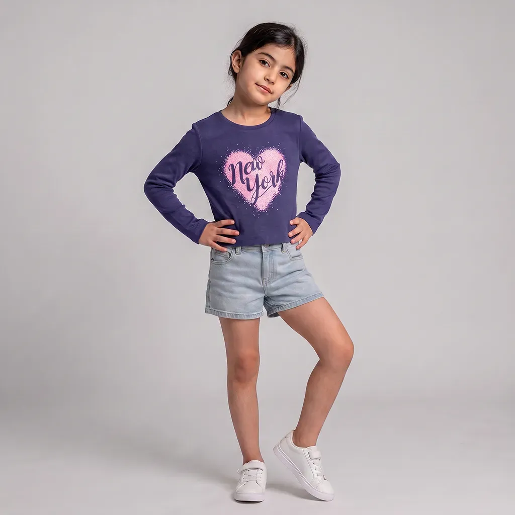Girls' winter casual t shirt Imported brand