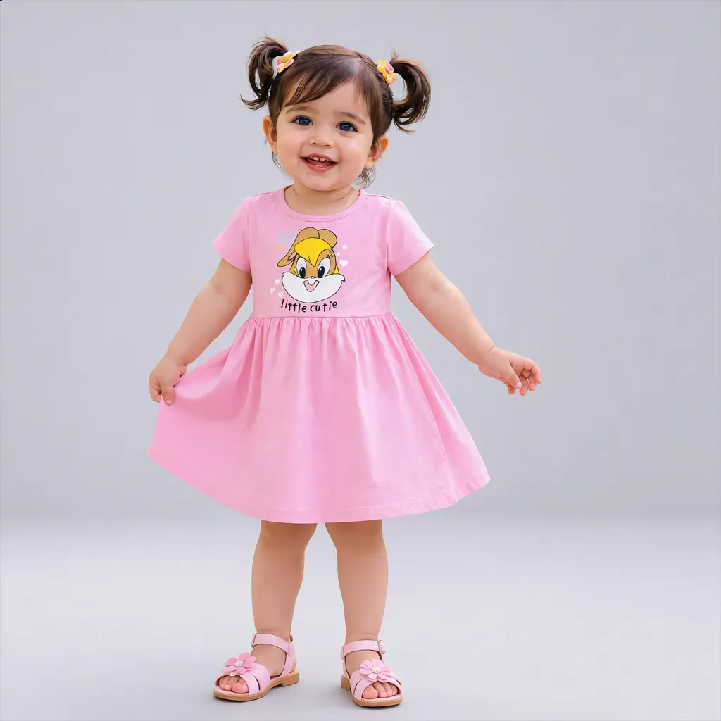 Girls' Disney Summer Dress with Shoulder Snaps - Imported