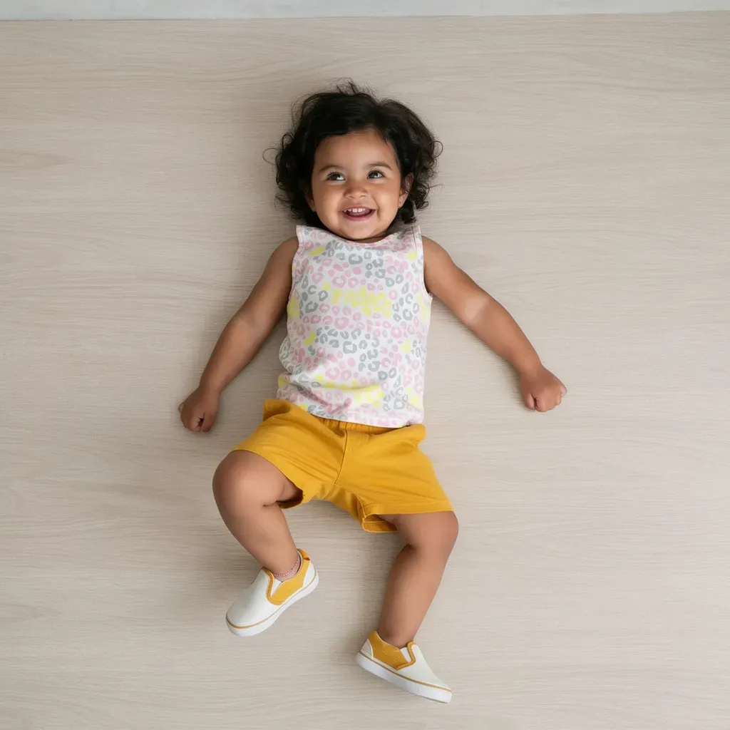 Summer Pajama Leopard Print  For Boys or Girls Mustard Yellow