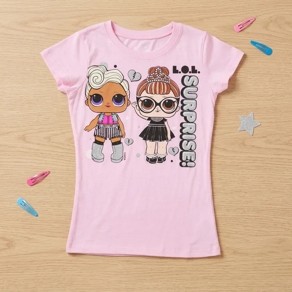 Girls' Slim Fit Cotton Short Sleeve T-Shirt – Pink