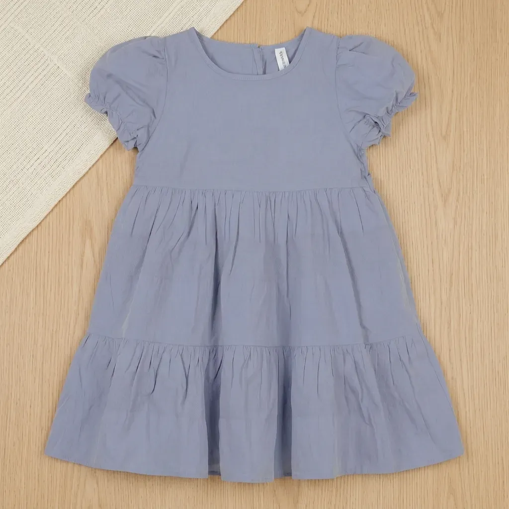 Grey Girls' Casual Dress - Flared Fit - Imported