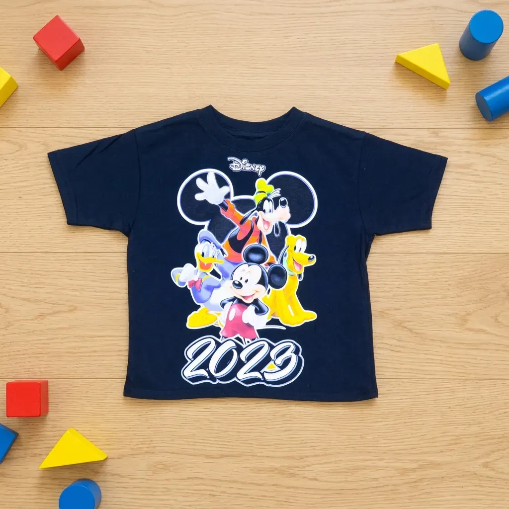 Girls’ Summer Cotton Mickey & Friends Disney T-Shirt – Black