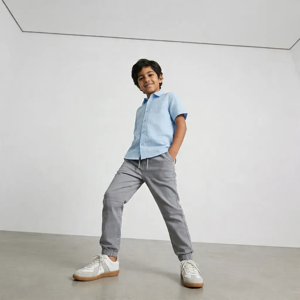Premium Boys Gabardine pants color Gray