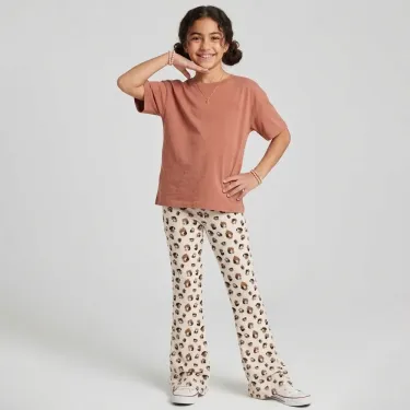 Leopard Waffle Knit Bell Bottoms
