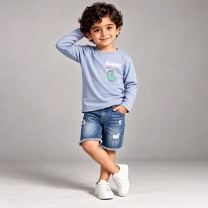 Imported baby boy dinosaur winter t-shirt