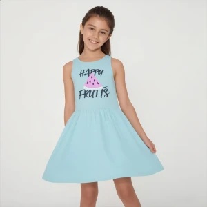 Sleeveless Sky Blue Dress | Summer Kids' Dress