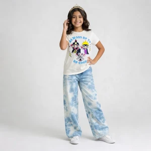 Girls Summer Cotton T-Shirt – Disney Princesses Print  White
