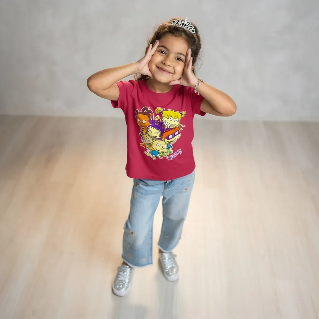 Girls’ Summer Cotton T-Shirt – Regular Fit, drack Red | Nebu Kids