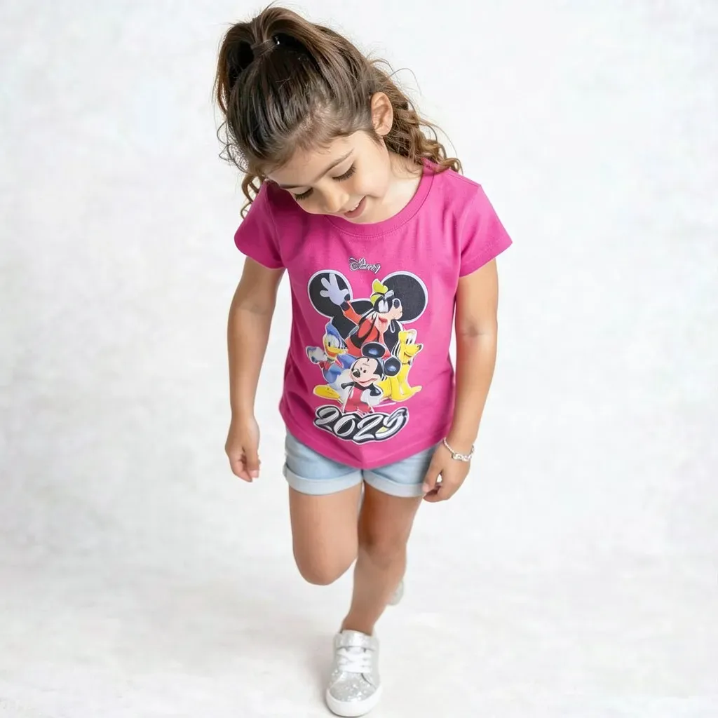 Girls’ Minnie & friends cotton T-Shirt – Fuchsia (Pink)
