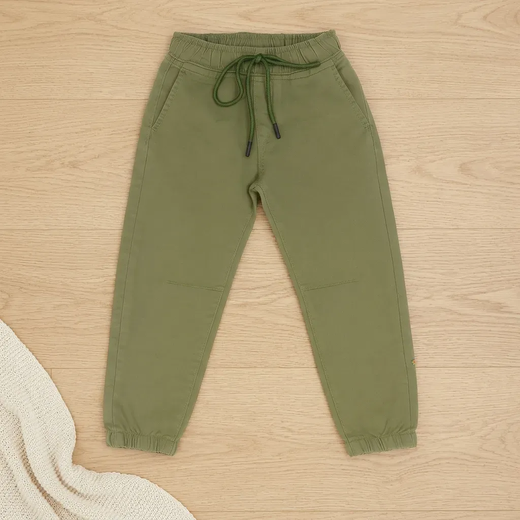 Premium Boys Gabardine pants color Green Olive