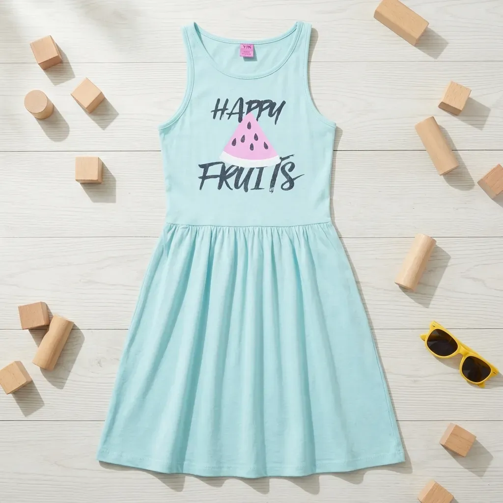 Sleeveless Sky Blue Dress | Summer Kids' Dress
