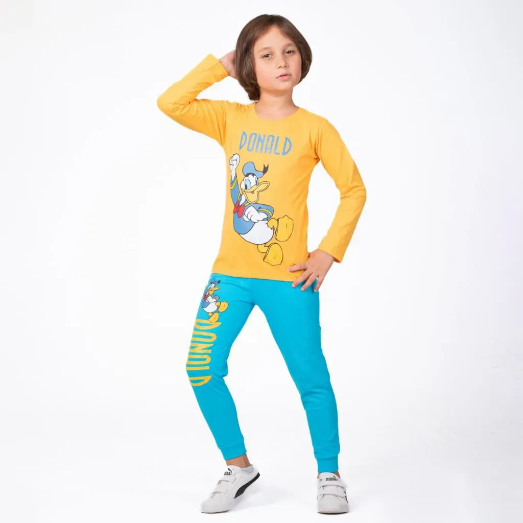 Boys Fall Cotton Pyjamas Donald Duck Print