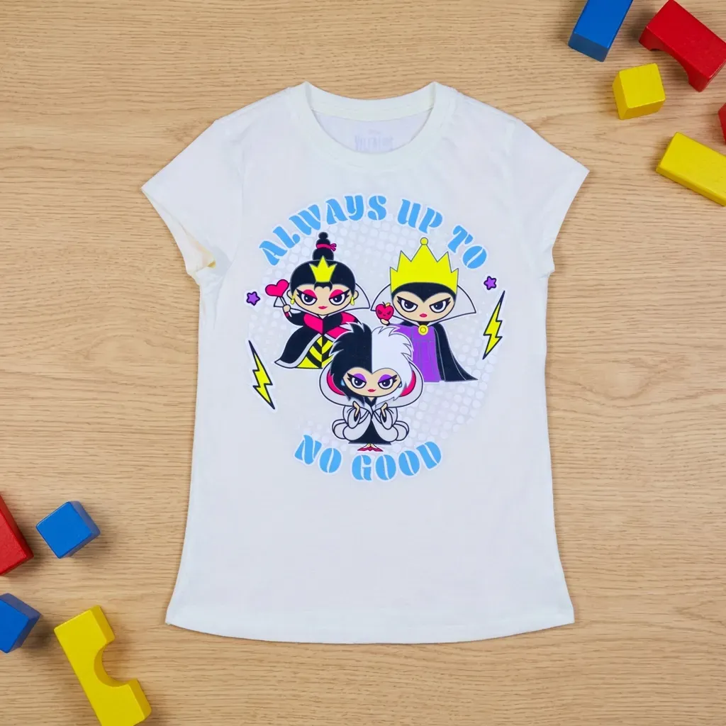 Girls Summer Cotton T-Shirt – Disney Princesses Print  White