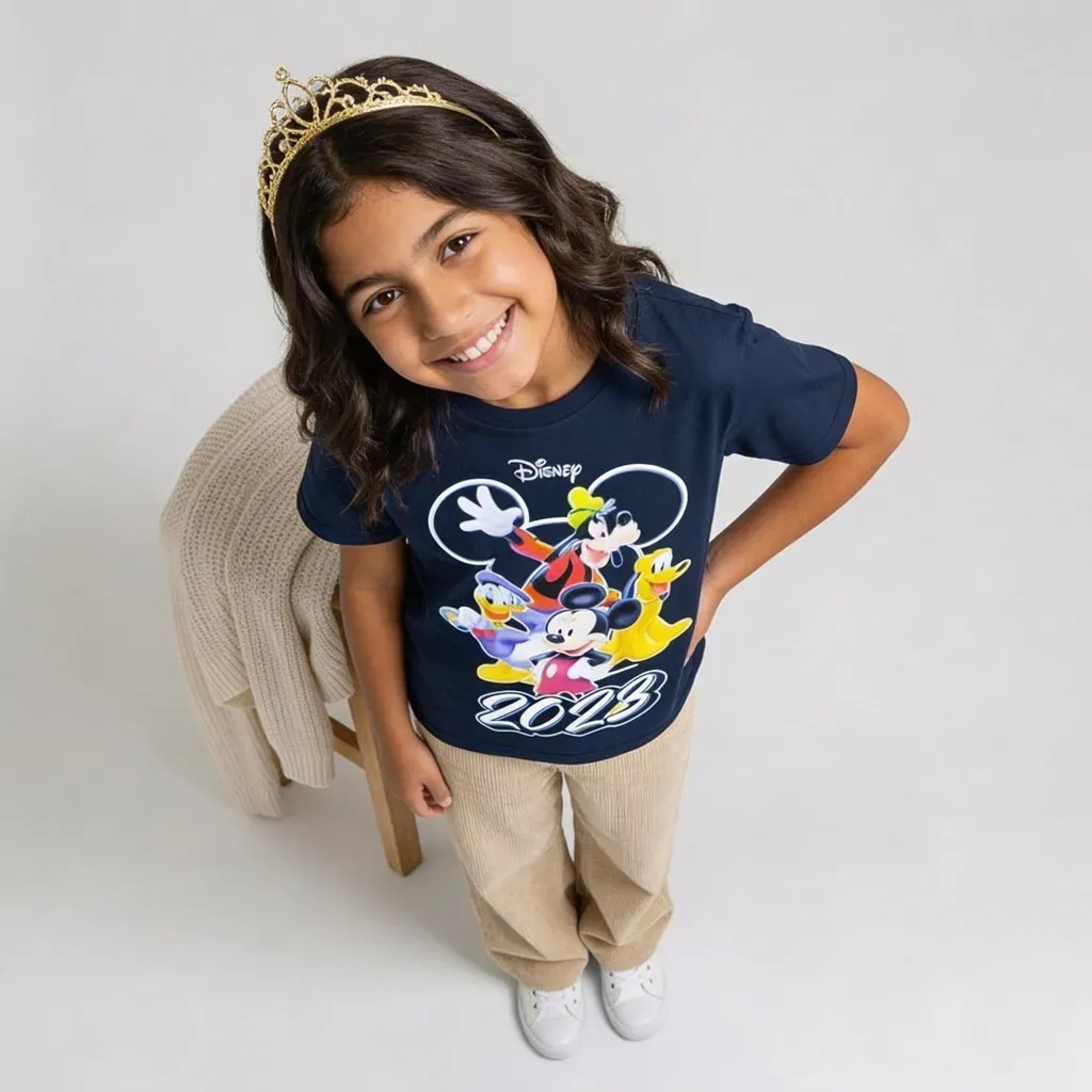Girls’ summer cotton Mickey & friends Disney T-Shirt – Black