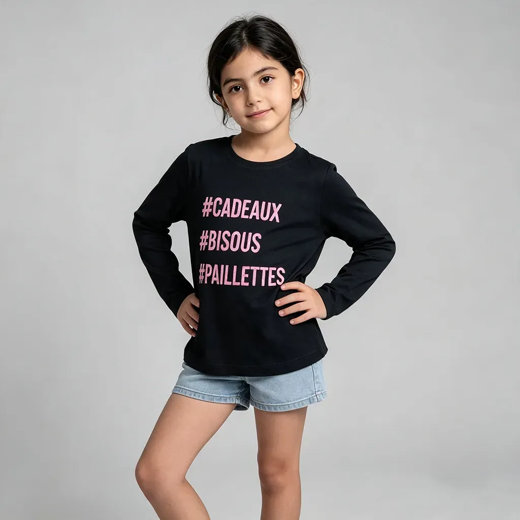 Girls' winter casual t shirts Imported brand